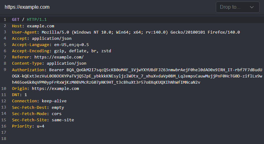 Viewing the Replay request environment variable addition.