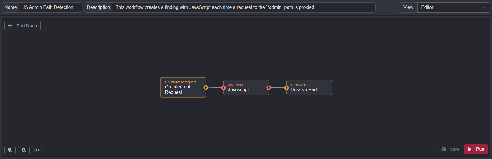 The Javascript node.